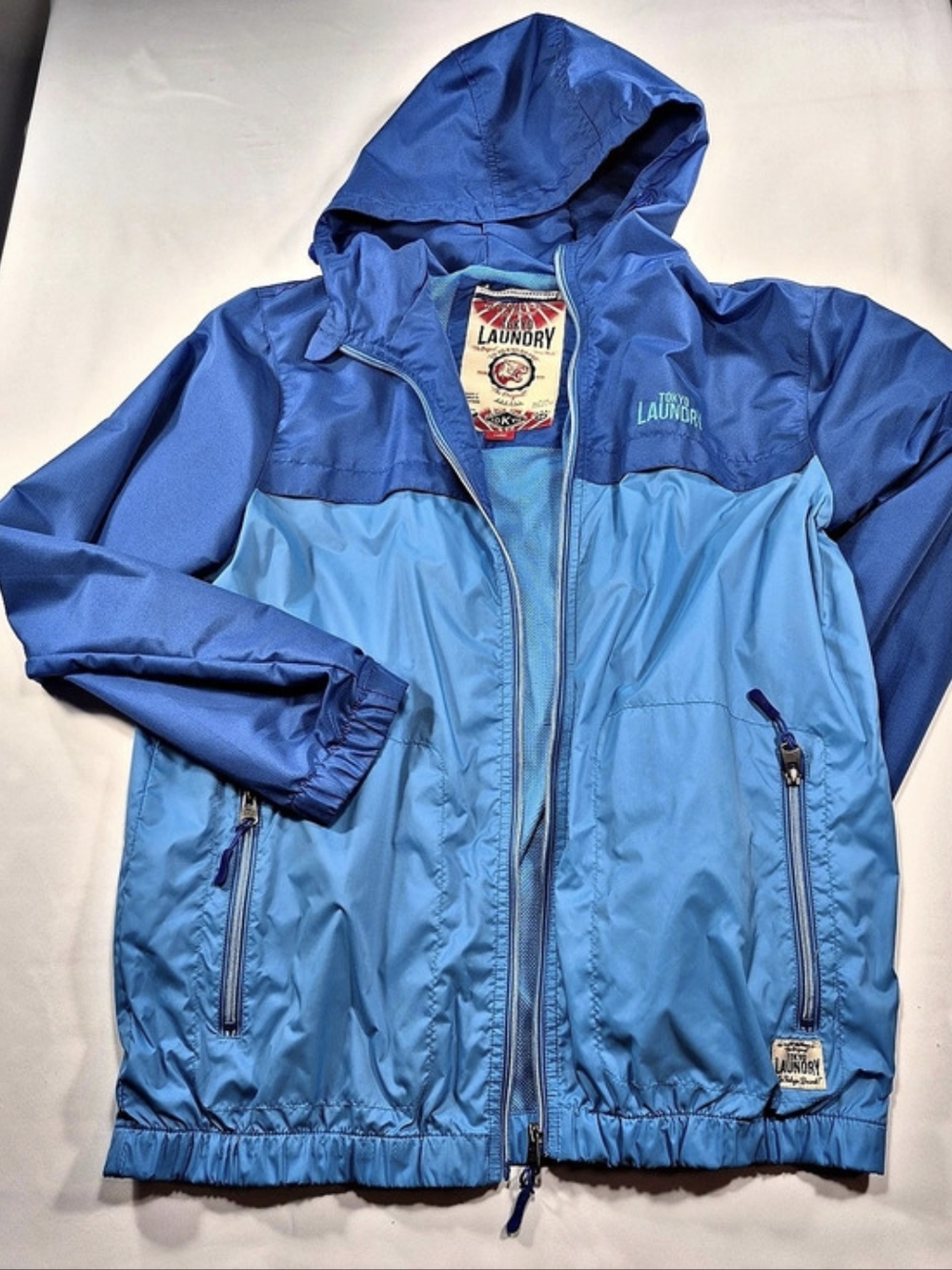 Tokyo Laundry Color Block Hooded Windbreaker Size L